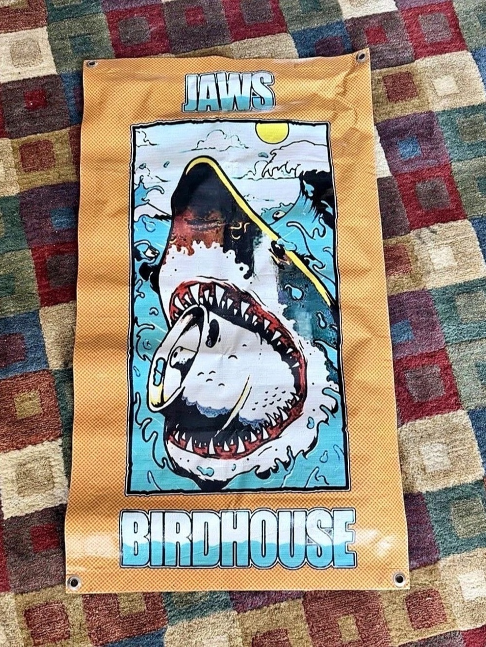 Birdhouse JAWS Shark Graphic Skateboard Deck Banner with Grommets